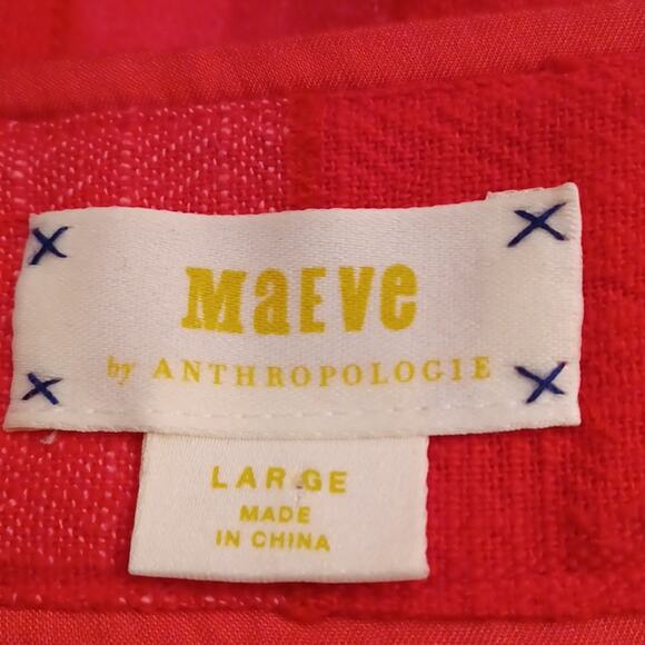 Antropologie Maeve Women's Red Tonal Stripe Strap Dress. Size L. - Picture 11 of 12